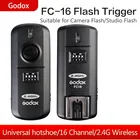 Godox FC-16 2,4 ГГц 16 каналов беспроводной пульт дистанционного управления вспышкой студийный триггер и приемник затвора для Canon Nikon Sony Pentax