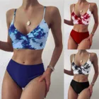Женский купальник, окрашенный в талию, бандо, Бандажное бикини, танкини, Бразильская пляжная одежда, 2021