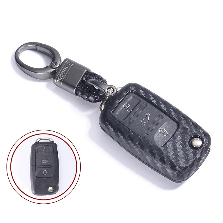 Чехол для автомобильного ключа с узором из углеродного волокна Volkswagen VW Golf 7 GTI R MK7