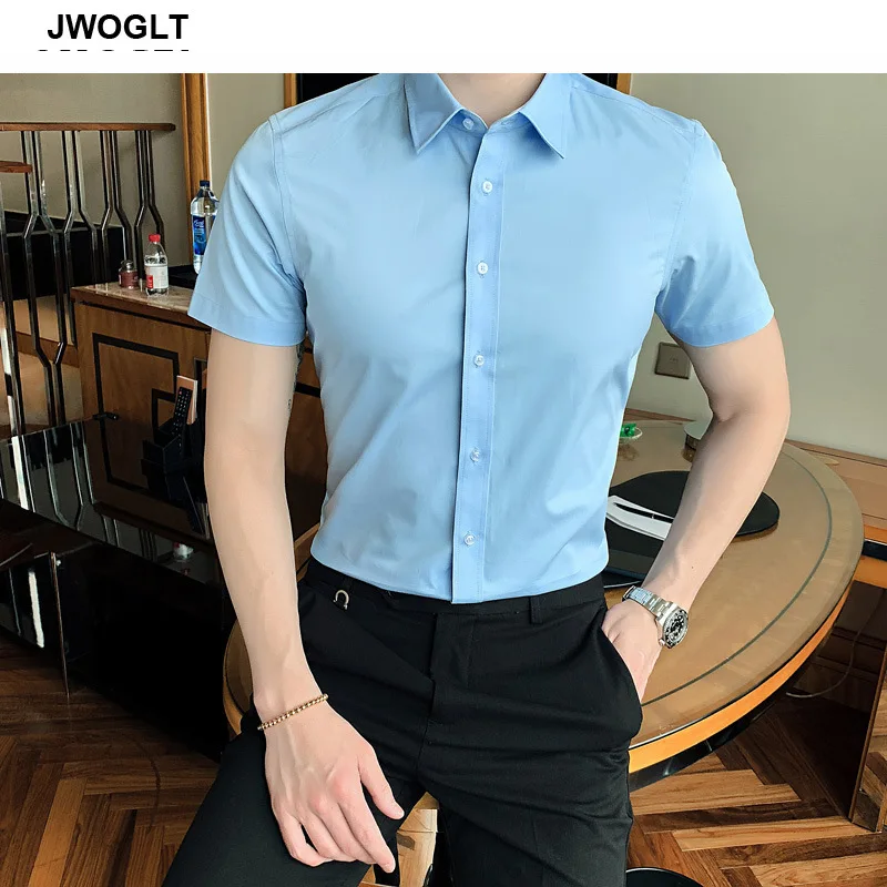 Рубашка мужская хлопковая приталенная на пуговицах модная Повседневная блуза с