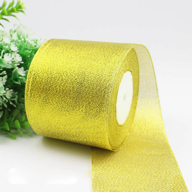 Золото/серебро шелк атлас органза лента блеск вышитые ленты для свадебного торта