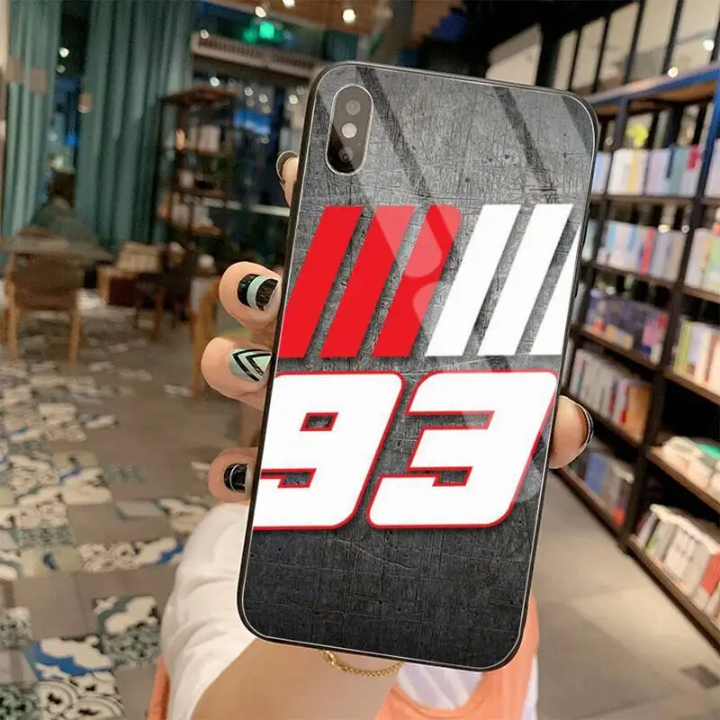 

Marc Marquez Moto 93 Number Black TPU Soft Phone Case Tempered Glass For iPhone 11 Pro XR XS MAX 8 X 7 6S 6 Plus SE 2020 case