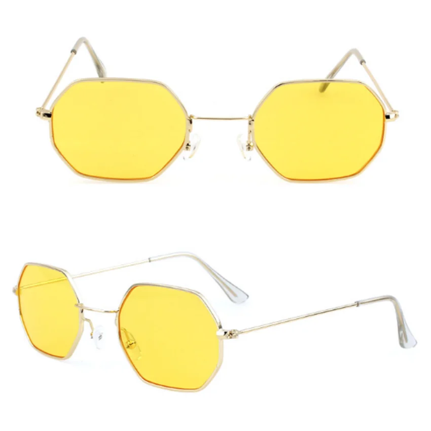 Charm Fashion Sunglasses Women Polygon Clear Lens Men Vintage Sun Glasses Hexagon Metal Frame | Автомобили и мотоциклы