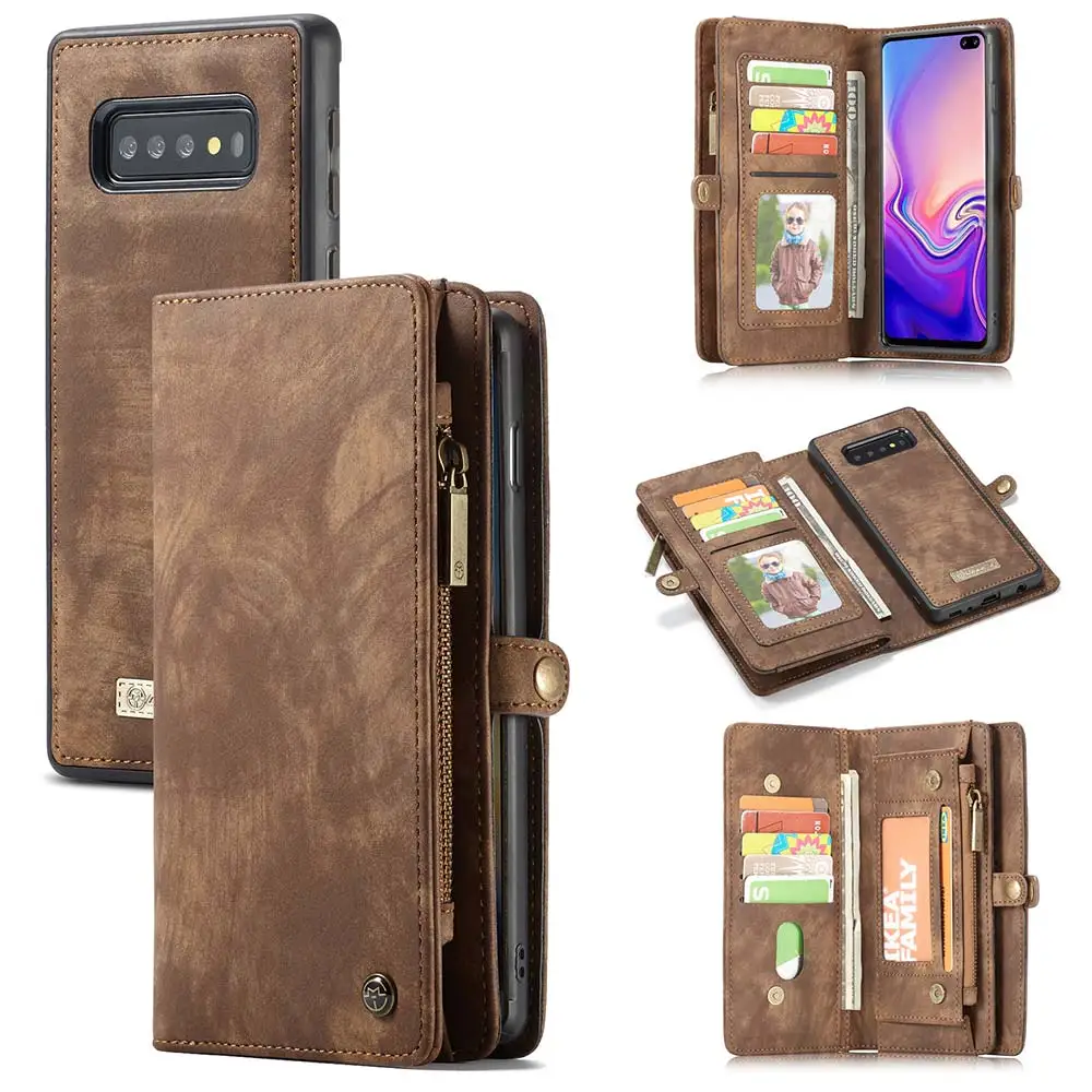 

Retro Leather Case For Samsung Galaxy Note 10 Plus S7 Edge S8 S9 S10 S10E A50 A70 A40 Detachable Magnetic Wallet Phone Pouch Bag