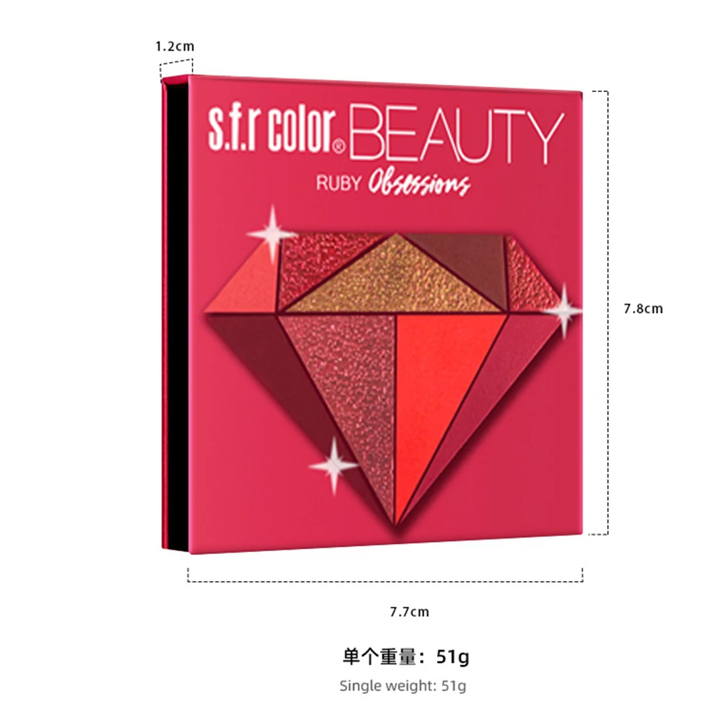 Палетка с тенями для век 9 цветов тени блестящие матовые компактные алмазным