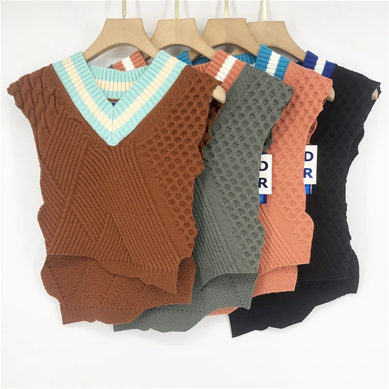 

2021FW Ader Error Sweaters Vest Men Women 1:1 High Quality Irregular Knitted Adererror Vest Sleeveless ADER Sweater Pullovers