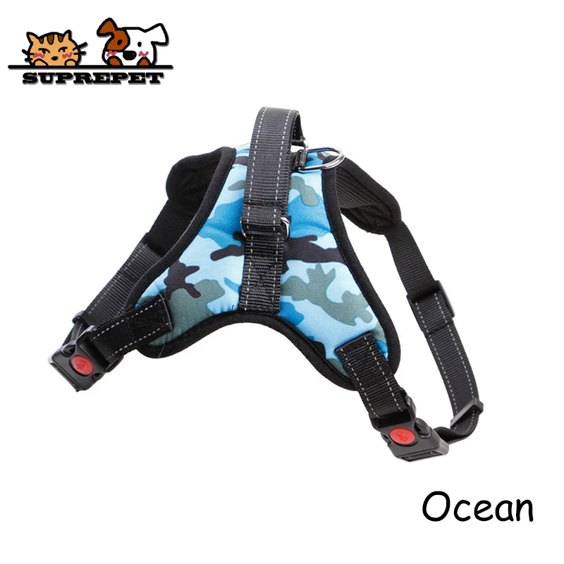 Ocean SUPREPET поводок для собак Хаски очень прочный нейлон поводок для собак жилет Лидер поводок ошейник регулируемый поводок Светоотражающие принадлежности для собак - Цвет: Ocean