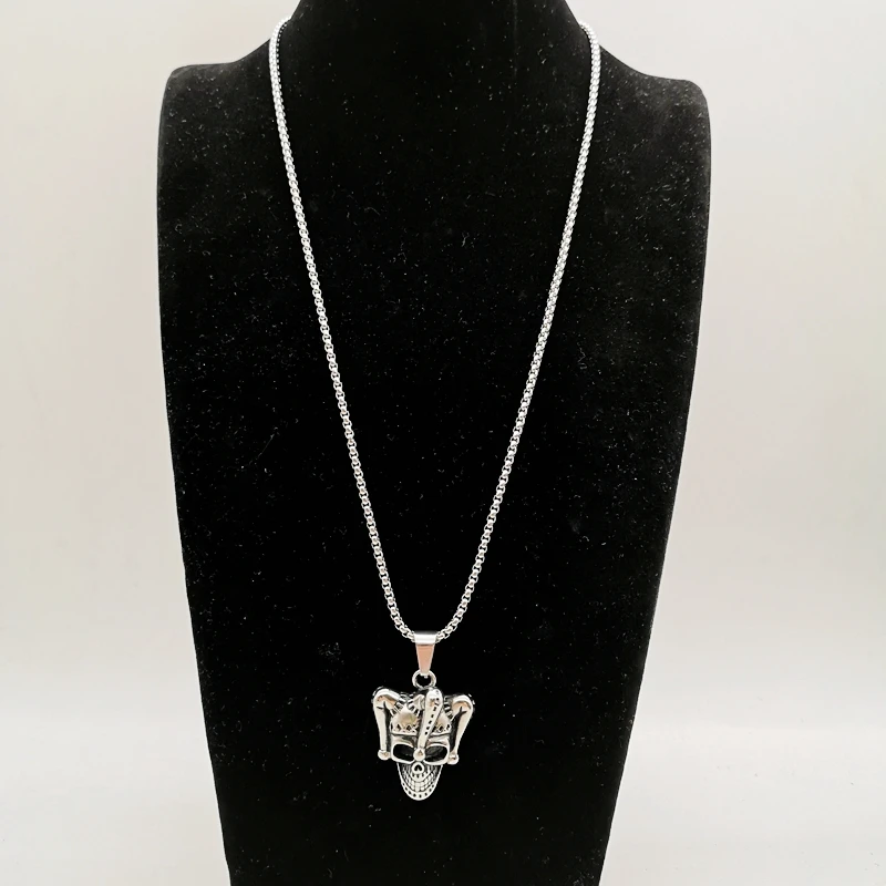 Ожерелье с подвеской в виде черепа джокера из нержавеющей стали 316L|charm necklace|pendant