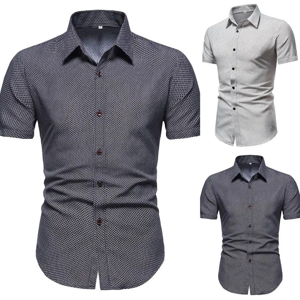 

Футболка мужская базовая с коротким рукавом, офисная одежда для работы, на пуговицах, лето