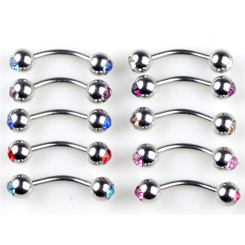Украшения для тела PINKSEE 10 шт. двойные камни губ бровей пирсинга живота оптовая