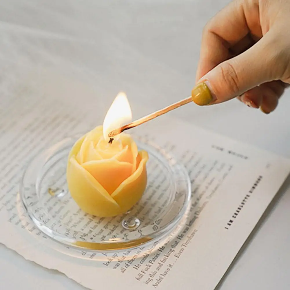 

Handmade Rose Candle Photo Props Aromatherapy Small Candles Aromatherapy Candle Scented Soy Ornaments Relaxing Wax D4s0