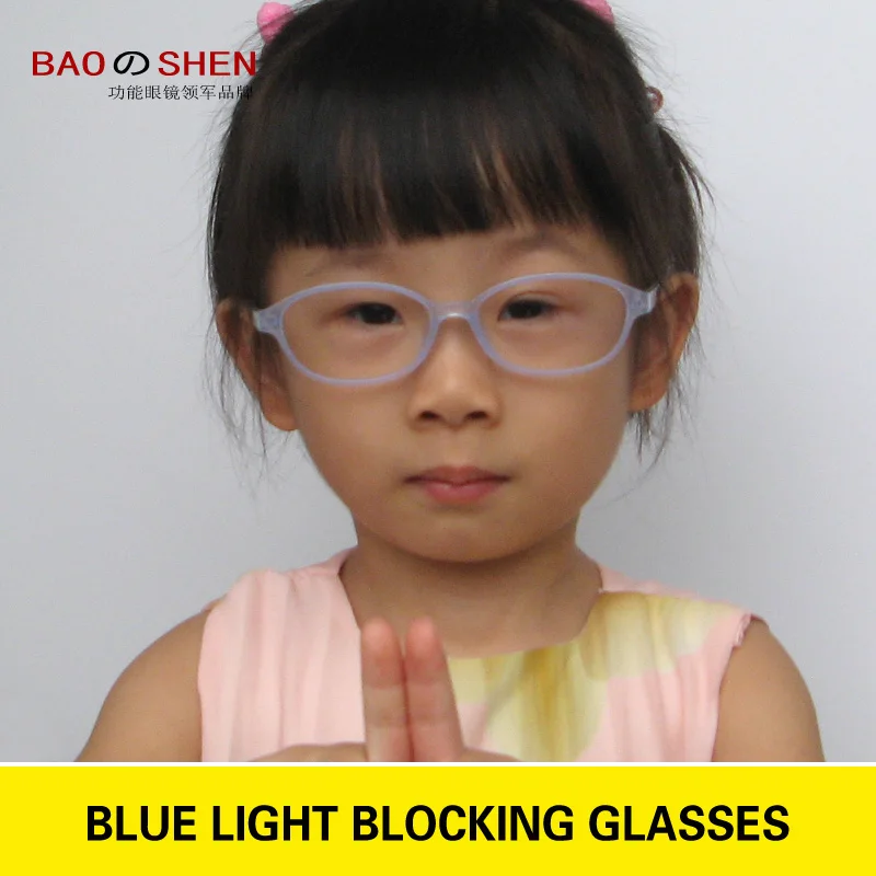 Детские голубые световые очки с ремешком для компьютера и геймера Антибликовая