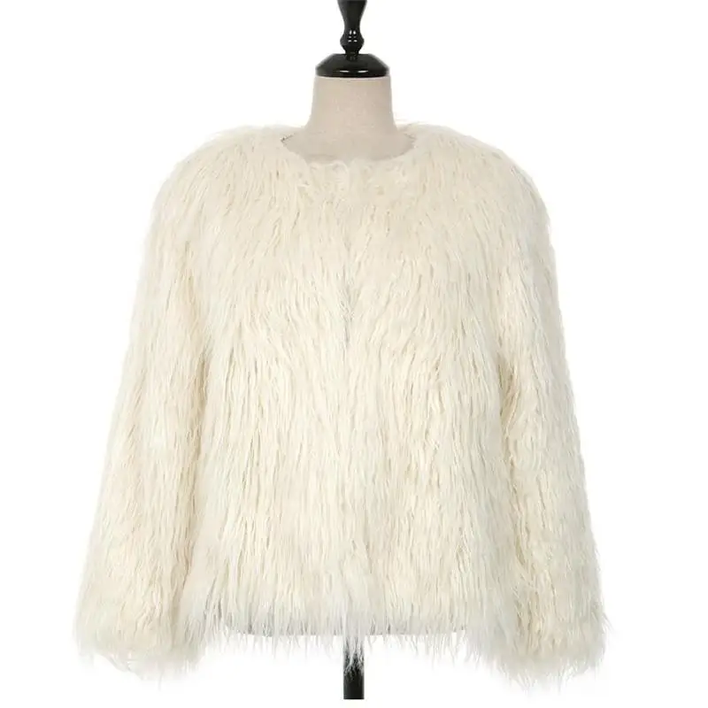 

Women 2020 Autumn Winter Faux Fur Coat Female Fluffy Casual Warm Short Overcoats Ladies New Fashion Furry Fluffy Outerwear R64