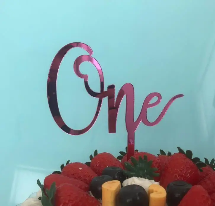 1 шт. каваи золотые акриловые бусины розовые буквы &quotодин&quot Торт Топперы детская