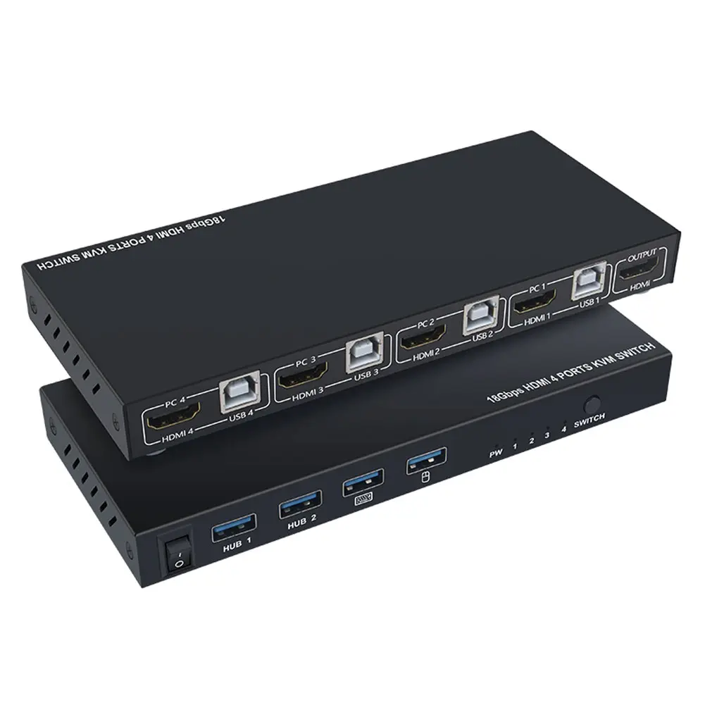 USB HDMI KVM переключатель коробка 4 порта 4K видео дисплей разветвитель для 2 PC Обмен