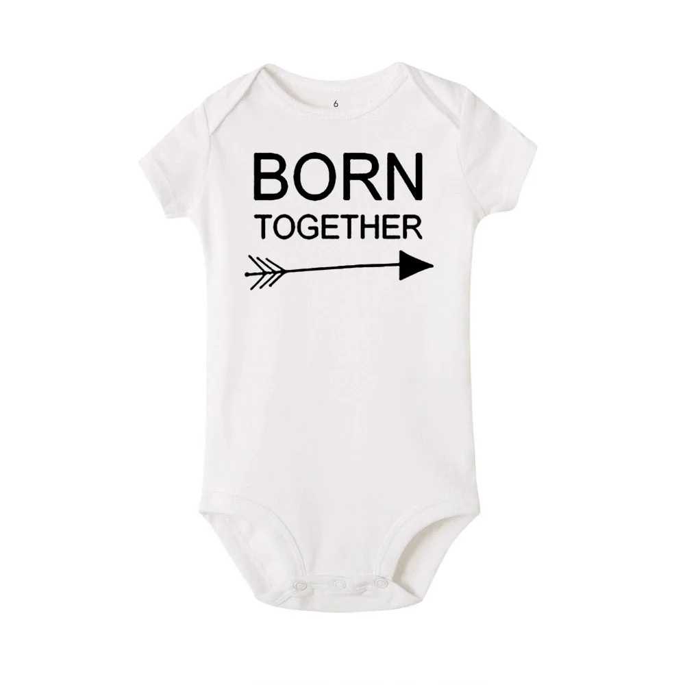 Новорожденный BabyRomper родился вместе друзья навсегда печати для новорожденных