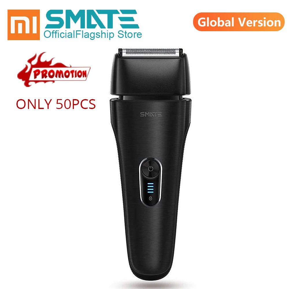 Black Promition Smate Reciprocating Electric Razor For Xiaomi Mijia Men Shaver Four Blade Trimmer Beard Dry and Wet Machine For Shaving Razor - Цвет: Black Promition