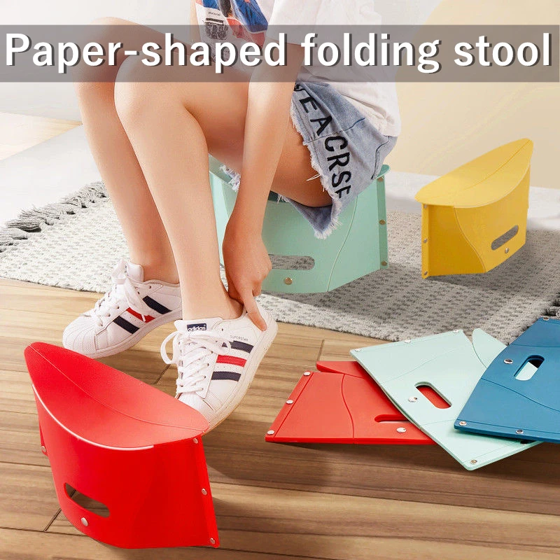 

Small Low Stools Ottomans Shower Stool Folding Plastic Mobile Camping Shoe Shelves Fishing Pouf Ottoman Travel Portable Stool