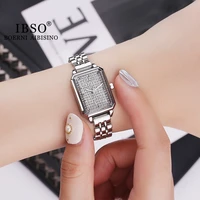 ibso 2021 new luxury stainless steel strap full zircon dial women wristwatches elegant water resistant 3bar japanese movement