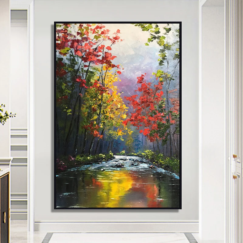 100% ручная роспись абстрактный пейзаж искусство Масляная живопись на холсте