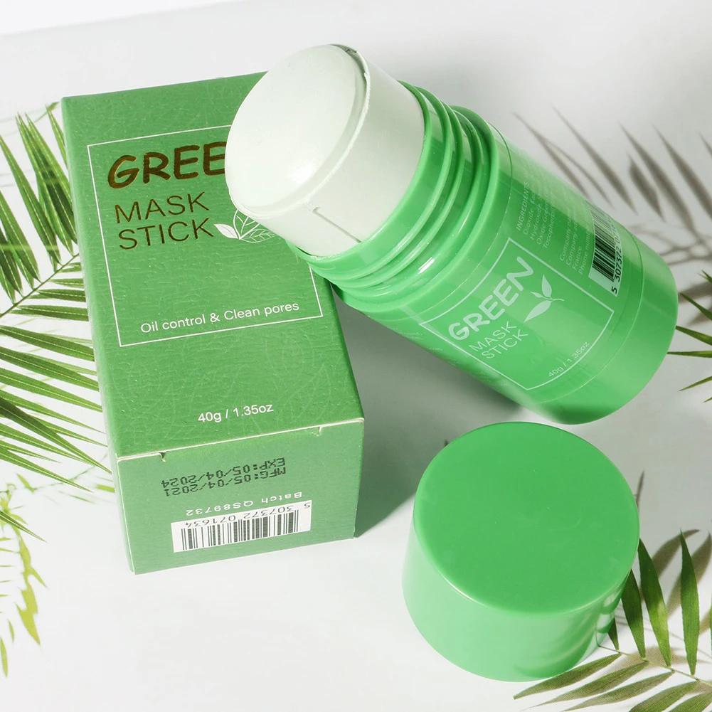 

40g Green Tea Cleansing Mask Purifying Clay Stick Mask Oil Control Skin Care Anti-Acne Remove Blackhead Mud Mask