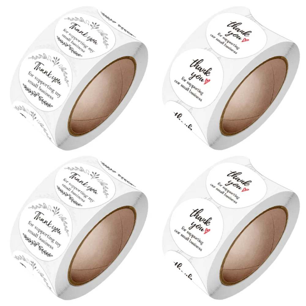 

4 Rolls of Multipurpose Label Stickers Seal Decals Envelope Stickers (White)