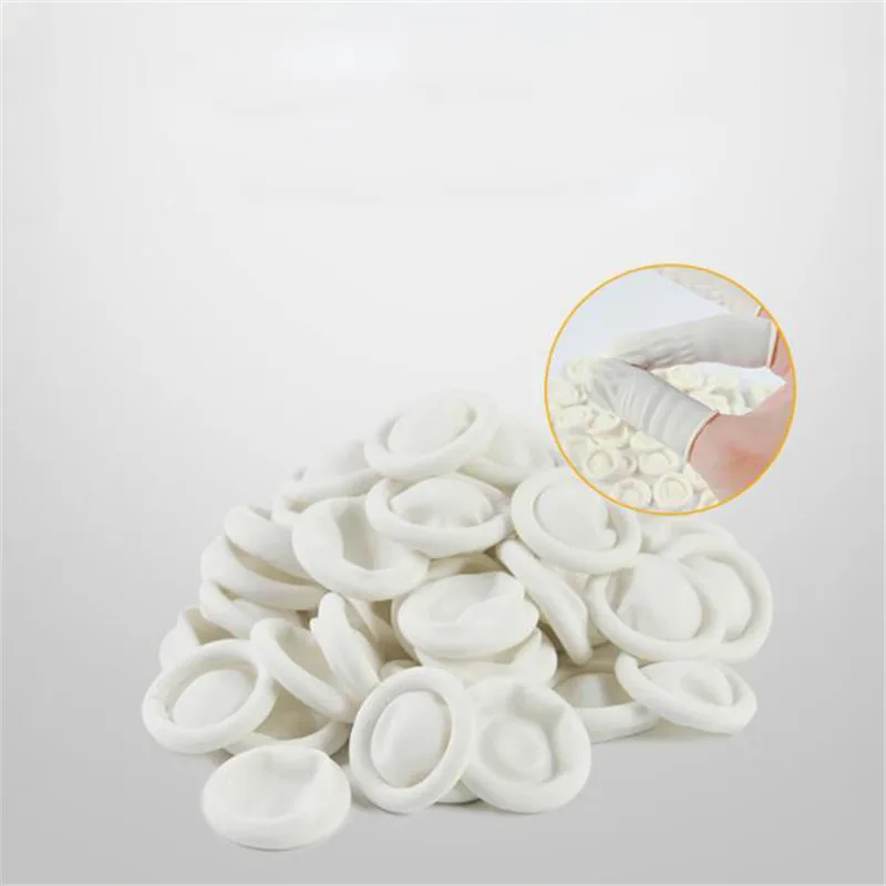 Одноразовые Стерильные колышки для пальцев из белого латекса 100/300 шт. | Красота и