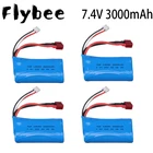 7,4 V 3000MAH литий-полимерный Батарея 18650 для Wltoys 12423 10428 12429 12401 12402 12402A RC автомобиль запасные Запчасти зарядное устройство 7,4 V 2S Батарея 144001