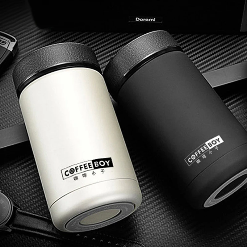 Coffee Boy 304 Stainless Steel Thermos Mug Thermo Cup Men Office Business Vacuum Thermal Bottle For Tea 380ml #BG01 thermocup | Дом и сад