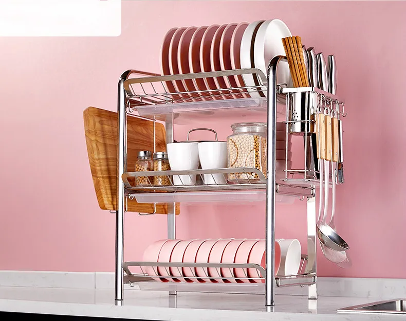 Кухонная полка из нержавеющей стали 304 для хранения посуды бытовой ящик | Дом и