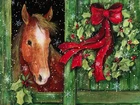 5D, сделай сам, бриллиантовый рисунок Рождество лошадь полный дрель мозаика набор для рукоделия, алмазная Вышивка Животных из мультфильмов, Настенный декор, подарок на Рождество