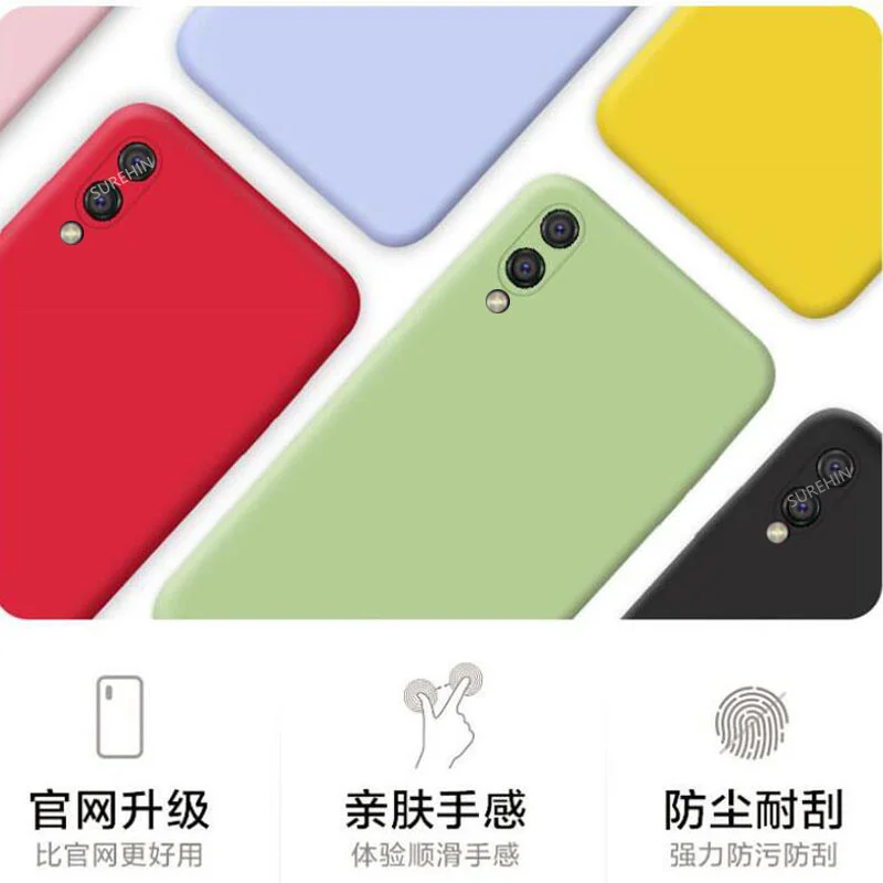 Мягкий чехол SUREHIN для Samsung Galaxy A02 из жидкого силикона Защита камеры черный синий