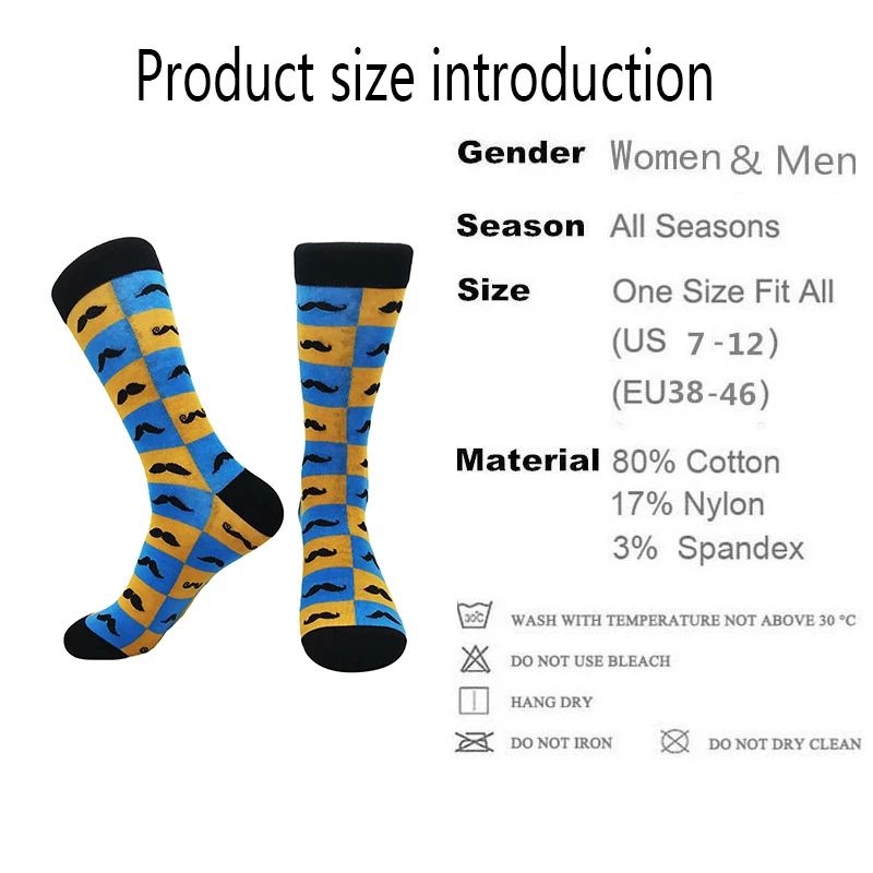

2021 new cotton men's socks creative cool fun party skateboard women's socks personality comfortable breathable student socks