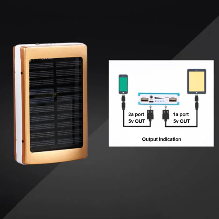 Двойной USB Солнечный мобильный Банк питания гнездовой портативный аккумулятор зарядное устройство коробка Кемпинг Светильник OD889