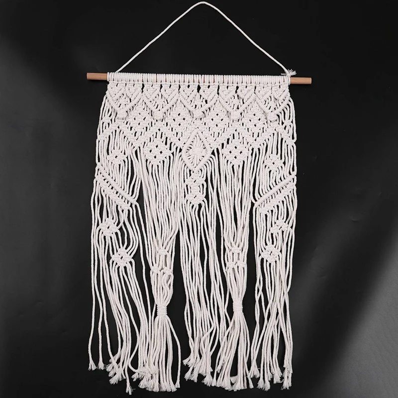 

Bohemian Handmade Weave Wall Hanging Tassel Shelf,Macrame Hanging Planter Basket Plant Rack Bag,Home Decor