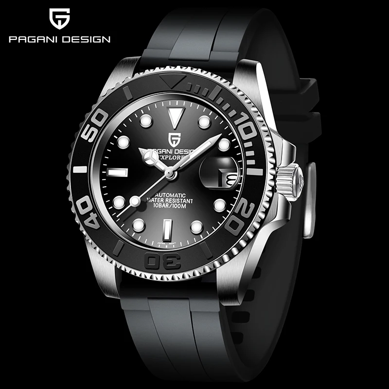 

Часы PAGANI мужские, автоматические, механические, водонепроницаемые до 100 м, 40 мм