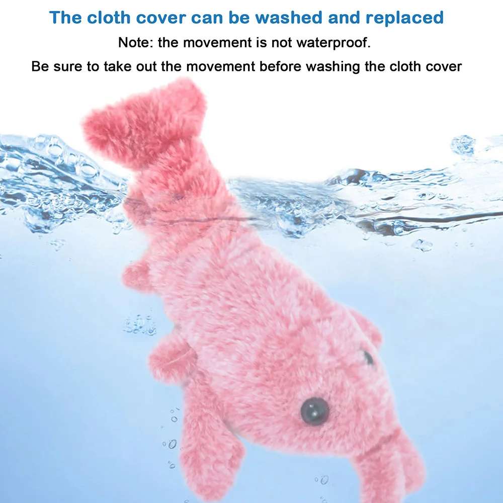 

Plush Lobster Cat Toy Usb Rechargeable Wiggle Motion Kitten Catnip Toy Indoor Exercise Interactive Pet Electric Moving Toys Gift