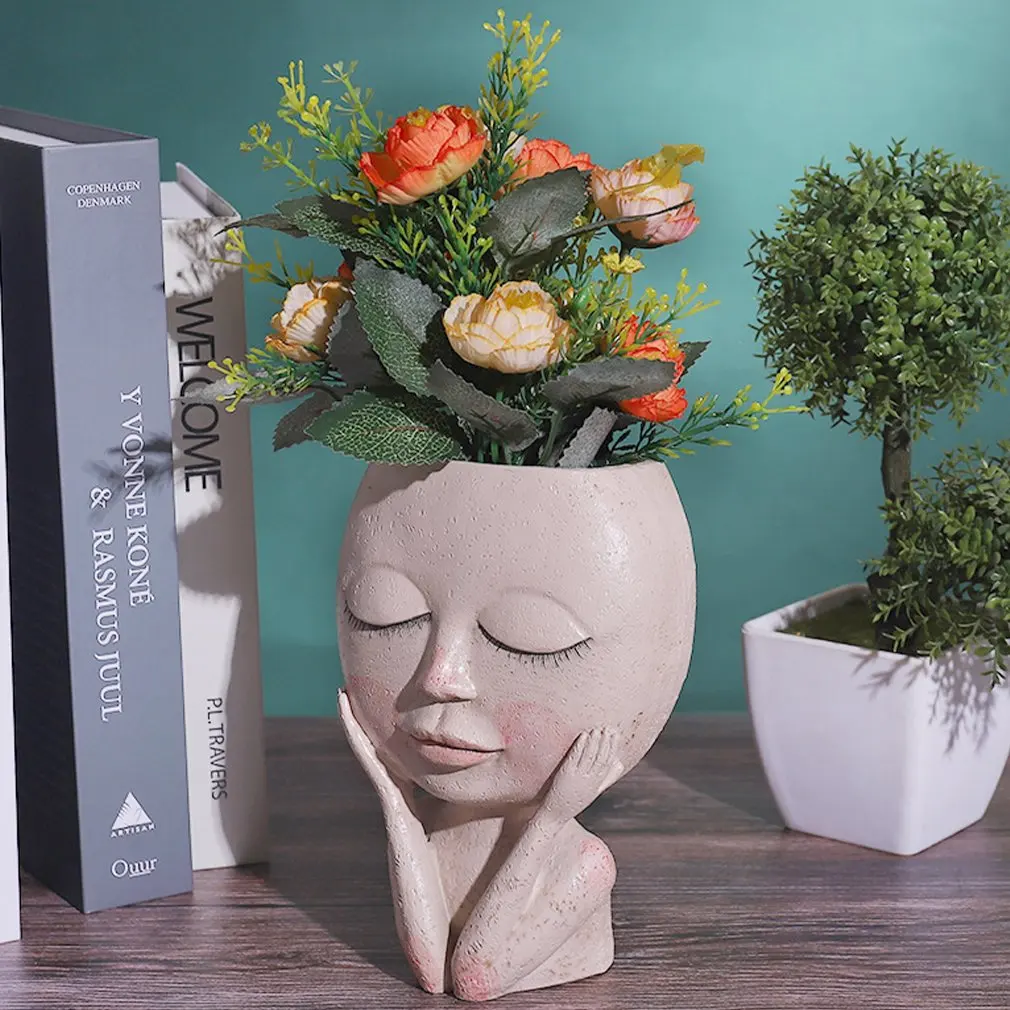 

Ваза с человеческим лицом, украшение, растение-суккулент, каучук, фигурка, скульптура, поделки, контейнер для хранения в скандинавском стиле