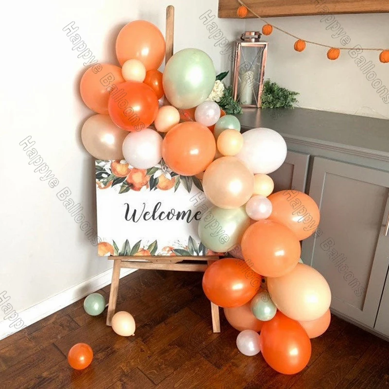 

55pcs Thanksgiving Decoration Macaron Yellow Tiffany Blue Balloons Garland Arch Kit Birthday Party Decor Doubled Pearl Rose Gold