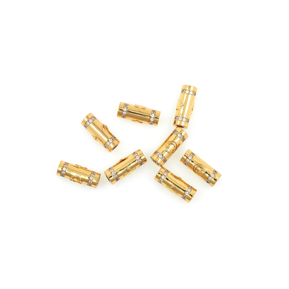 

Gold-plated Brass Cross Beads Stars Smiley Face Demon Eye Spacer Beads For Diy Jewelry Making Discovery Accessories