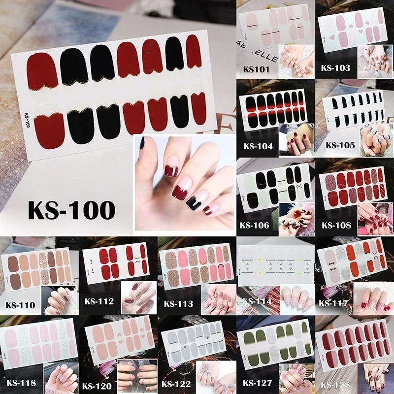 

LADY KINDOM DIY 3D Nail Art Stickers Heart Grids Pattern Nail Polish Strips Waterproof Nail Patch Environmental Nail Foils Wraps