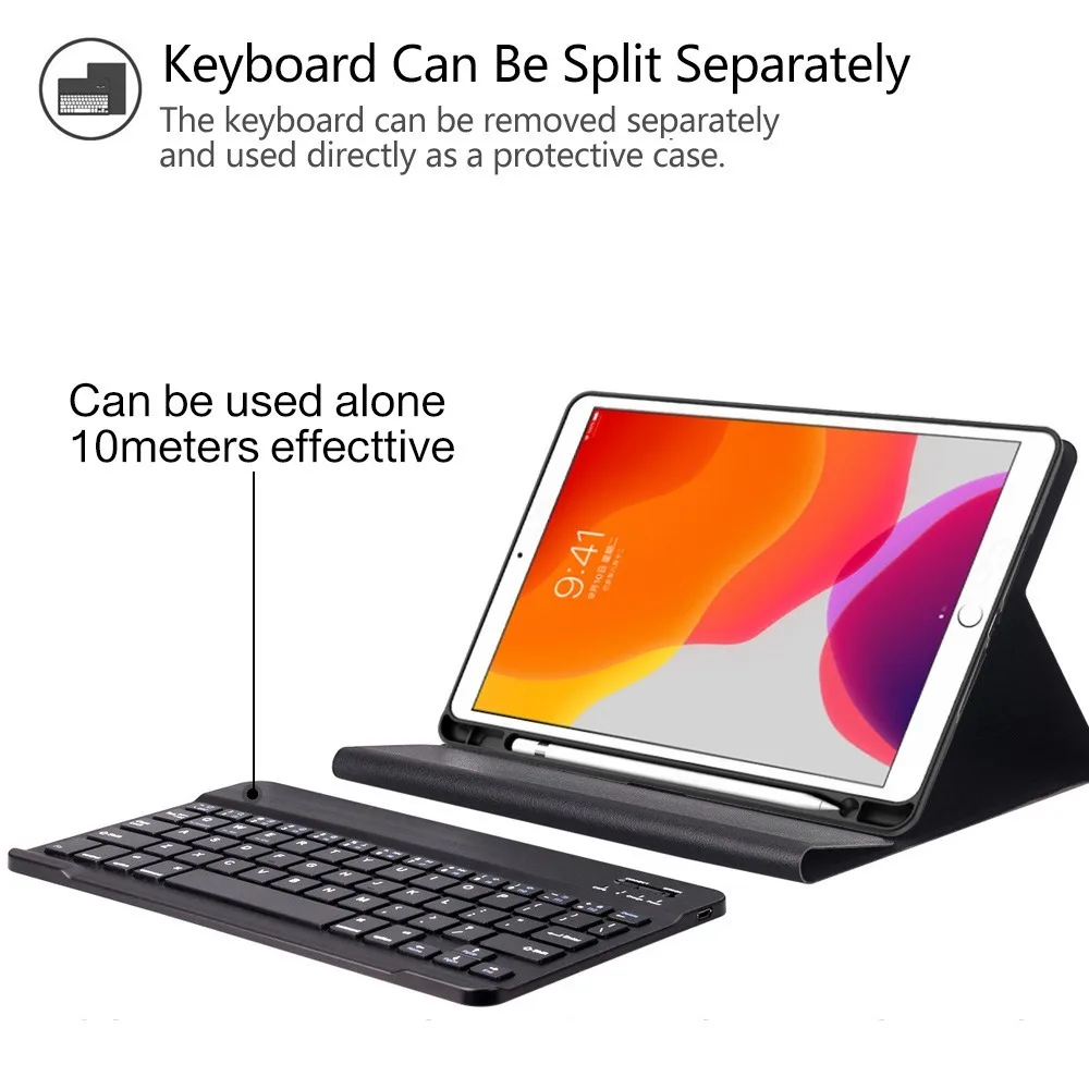 Чехол с клавиатурой для iPad 10 2 чехол 2019 A2200 A2198 A2232 карандашом Apple 7 7-го поколения
