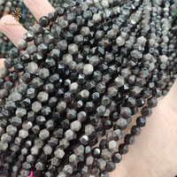 stone silvers natural obsidian irregular diamonds faceted star cut polygon %e2%80%8bbeads for making diy necklace bracelet jewelry