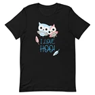 Футболка с рисунком совы, Женская смешная футболка I Love Hoo, топ с коротким рукавом, свободная хлопковая ткань