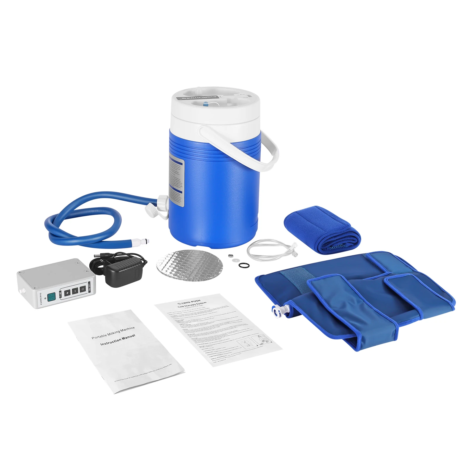 

EVERCRYO Cold Therapy Machine System Large Knee Pads And Cooling Pump Quiet Lightweight And Effective Cold Therapy Kit Pump
