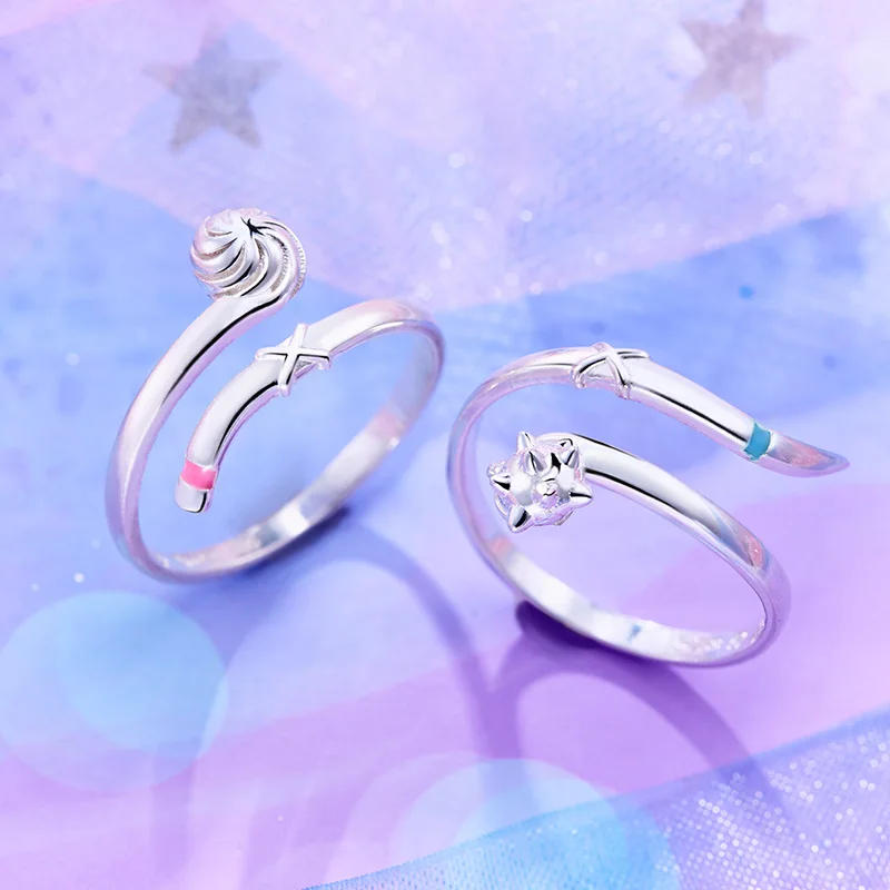 Аниме кольцо Rem Ram для мужчин/женщин 925 серебро Re0 Action фигурка подарок.