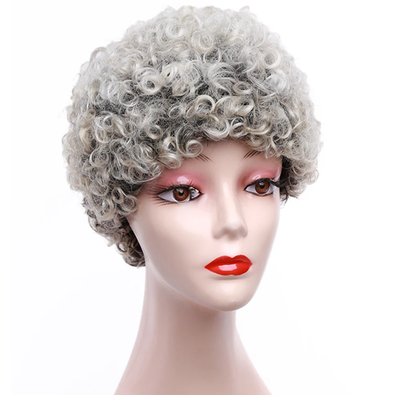 

Pixie Cut Wig Synthetic Hair Afro Kinky Curly Hair Machine Made Short Curly Wigs for Women Amir
