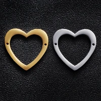 5pcslot mirror polished stainless steel hollow heart charms jewelry women diy love heart charm pendants 2323mm