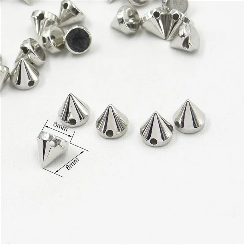 Серьги-гвоздики и Шипы серебристого цвета 8 мм 500 шт. | Дом сад