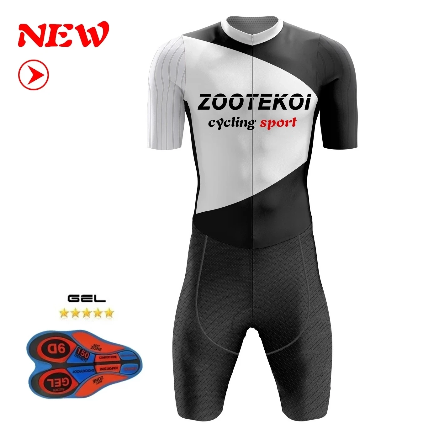

ZOOTEKOI The New Summer Cycling Set Quick Dry Triathlon Cycling Suit Short Sleeve MTB Jumpsuit Breathable Mallot Ciclismo Hombre